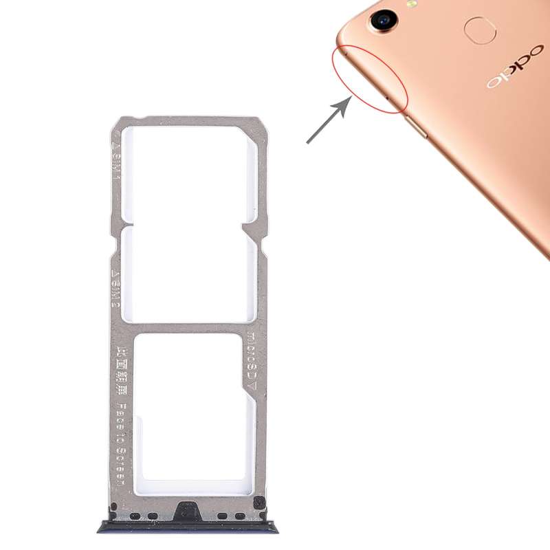 For OPPO A79 2 x SIM Card Tray + Micro SD Card Tray (Black)