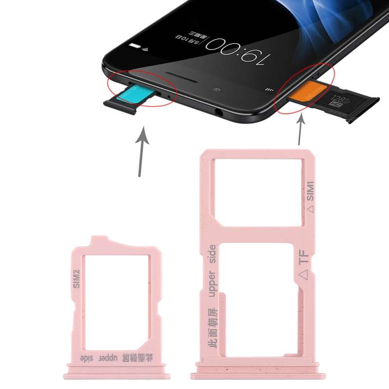 For Vivo Y66 2 x SIM Card Tray + Micro SD Card Tray (Black)