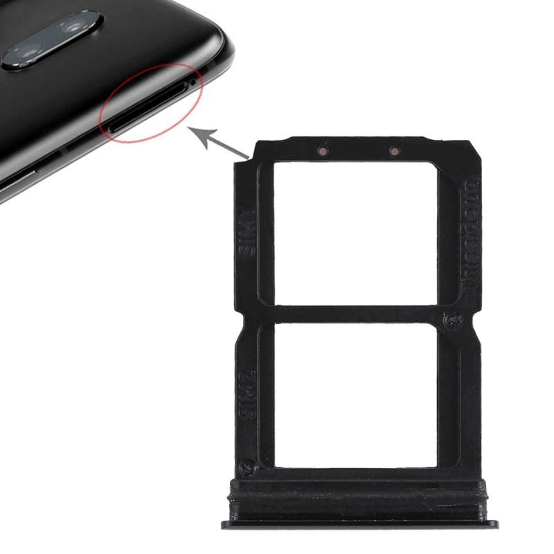 For OnePlus 6T 2 x SIM Card Tray (Jet Black)
