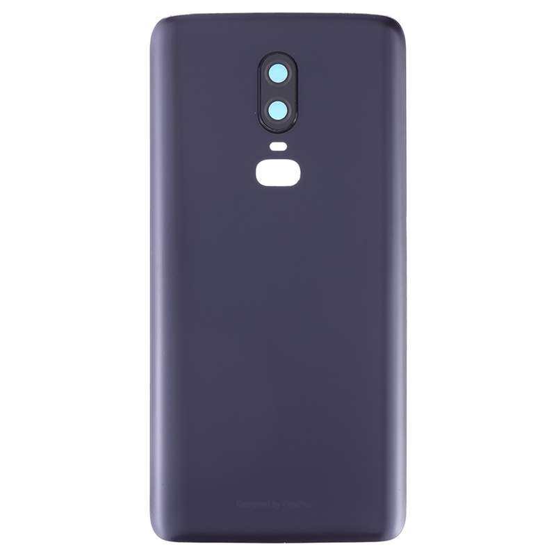For OnePlus 6 Frosted Battery Back Cover with Camera Lens (Black)