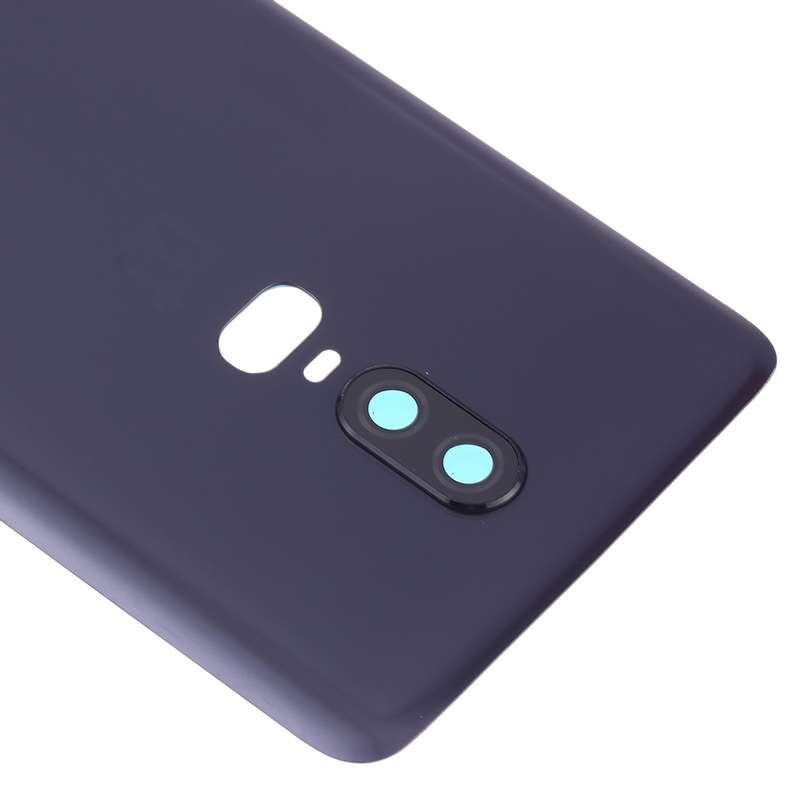 For OnePlus 6 Frosted Battery Back Cover with Camera Lens (Black)
