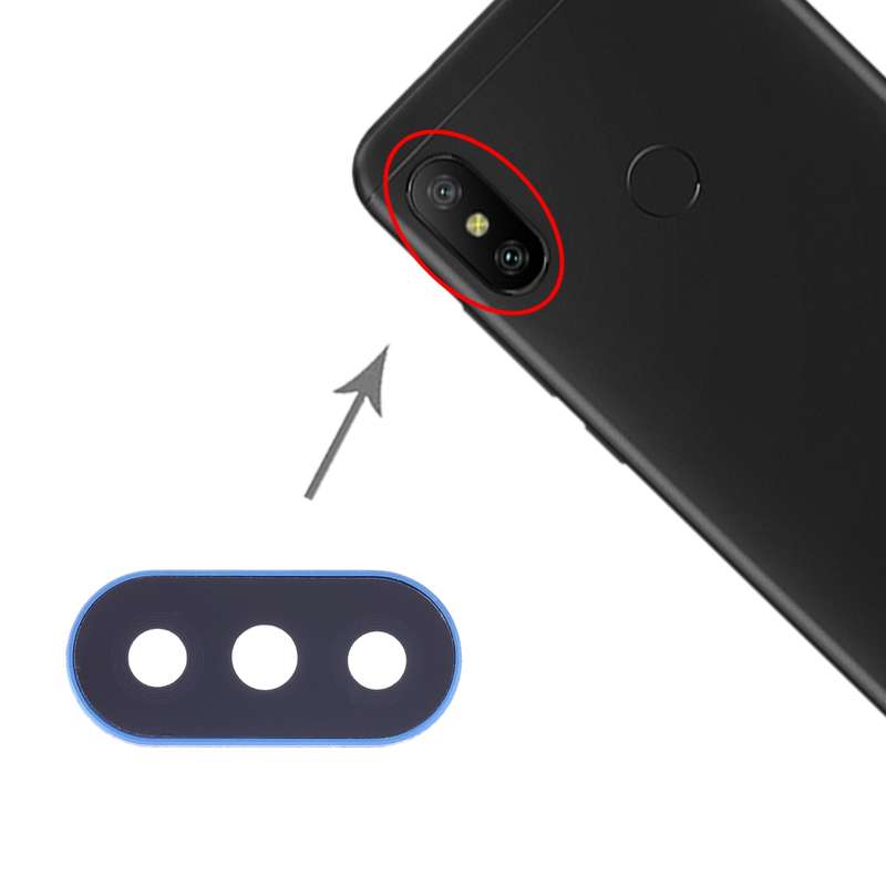 10 PCS Camera Lens Cover for Xiaomi Redmi 6 Pro / MI A2 Lite(Black)