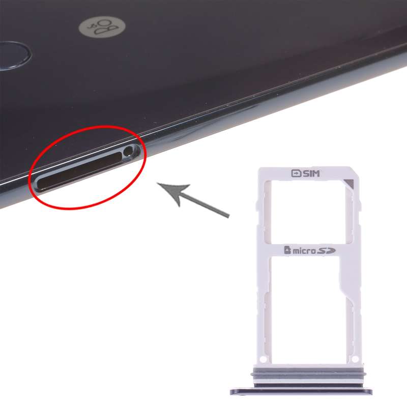 SIM Card Tray + SIM Card Tray / Micro SD Card Tray for LG V30 VS996 LS998U H933 LS998U (Silver)