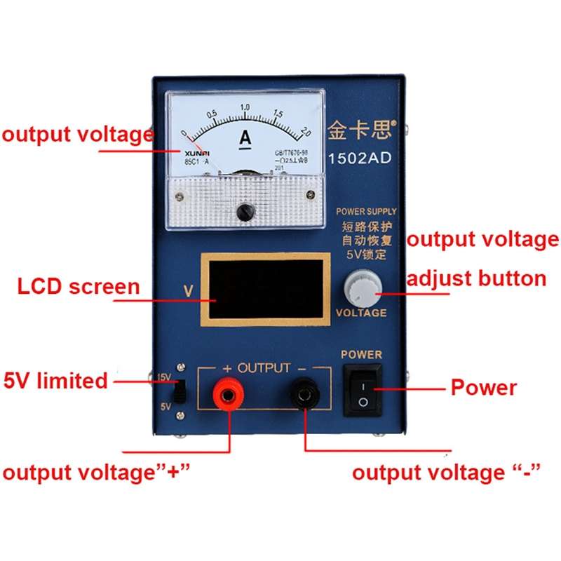 Kaisi KS-1502AD 15V 2A DC Power Supply Voltage Regulator Stabilizer Ammeter Adjustable Power Supply