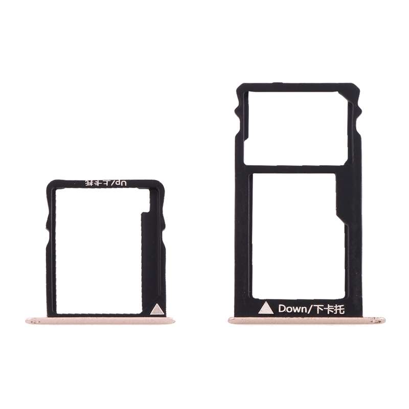 For Huawei Honor 5X / GR5 Micro SIM Card Tray + Nano SIM & Micro SD Card Tray(Gold)