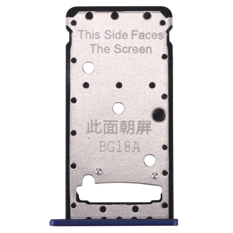 For Huawei Enjoy 7 Plus / Y7 Prime SIM Card Tray & SIM / Micro SD Card Tray(Dark Blue)