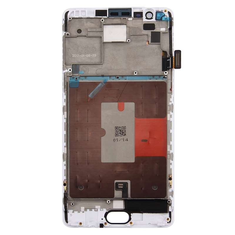 For OnePlus 3T Digitizer Full Assembly with Frame OEM LCD Screen (White)