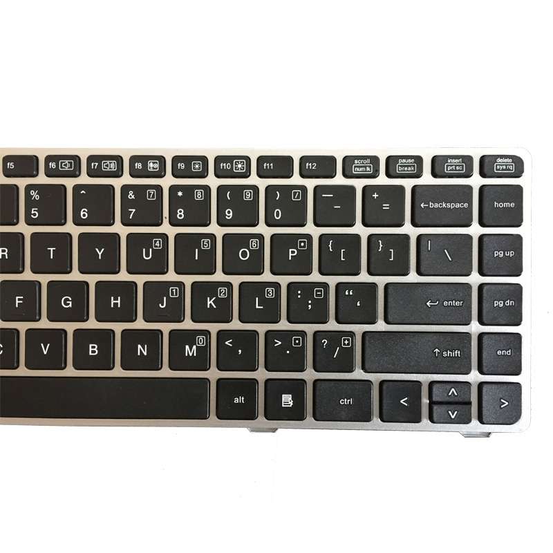 US Version Keyboard with Silver Frame for HP EliteBook 8470B 8470P 8470 8460 8460p 8460w ProBook 646