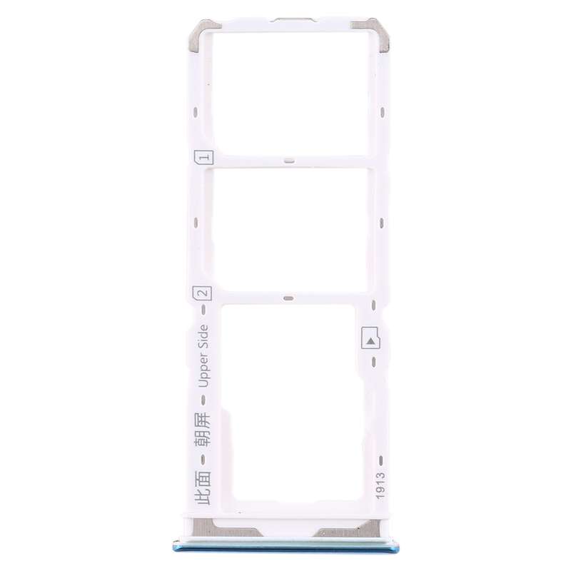 For Vivo Y7s SIM Card Tray + SIM Card Tray + Micro SD Card Tray (Blue)