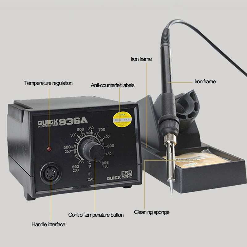 4 in 1 QUICK 936A 220V 60W Soldering Station Constant Temperature Soldering Iron Soldering Tool, AU