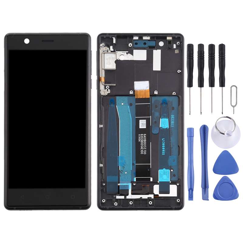 TFT LCD Screen for Nokia 3 TA-1032 Digitizer Full Assembly with Frame & Side Keys (Black)