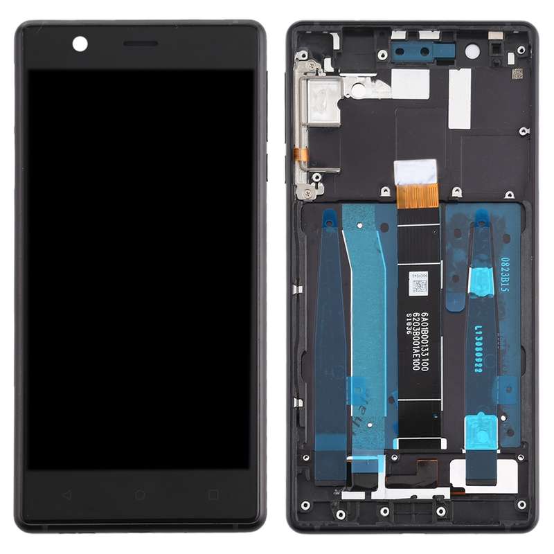 TFT LCD Screen for Nokia 3 TA-1032 Digitizer Full Assembly with Frame & Side Keys (Black)