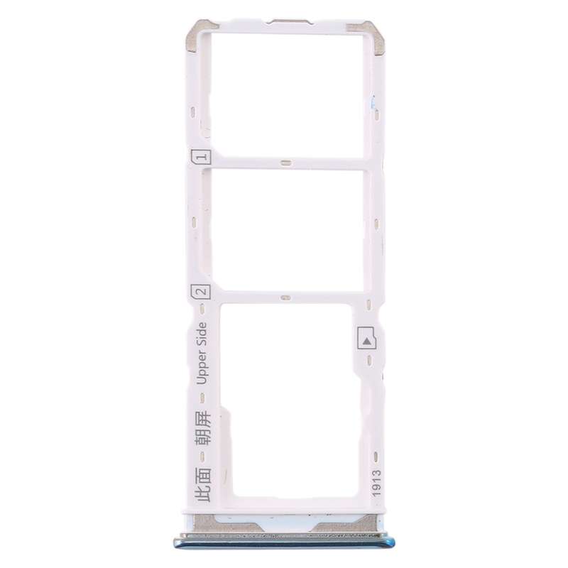 For Vivo Y7s SIM Card Tray + SIM Card Tray + Micro SD Card Tray (Black)