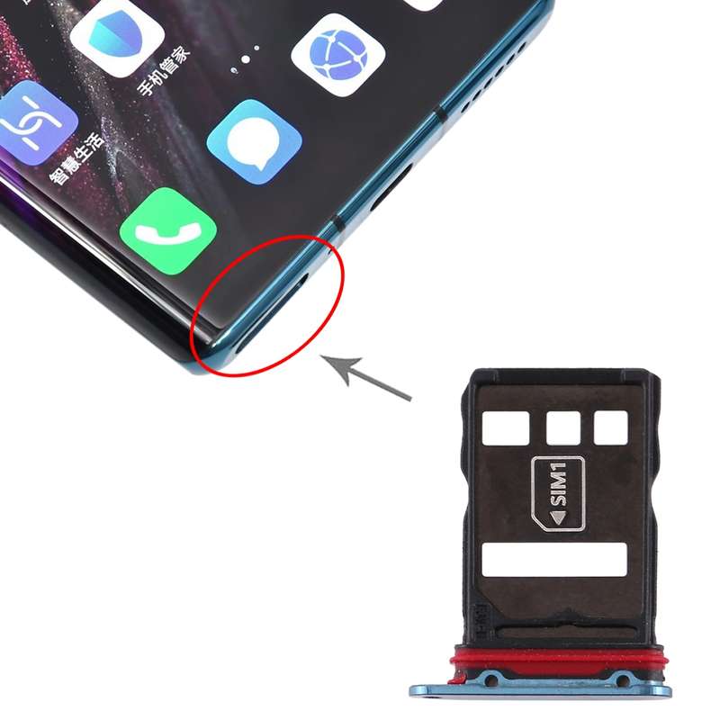 Original SIM Card Tray + NM Card Tray for Huawei Mate 30 Pro (Green)