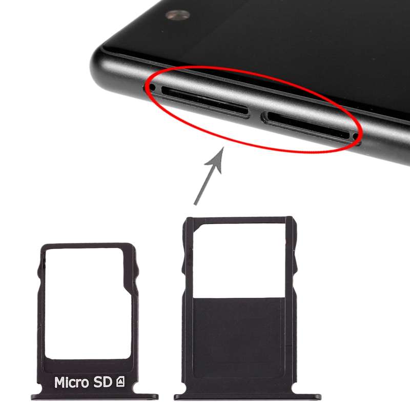 SIM Card Tray + Micro SD Card Tray for Nokia 3 TA-1020 TA-1028 TA-1032 TA-1038(Black)