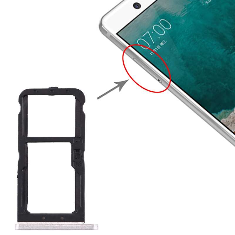 SIM Card Tray + SIM Card Tray / Micro SD Card Tray for Nokia 7 TA-1041 (White)