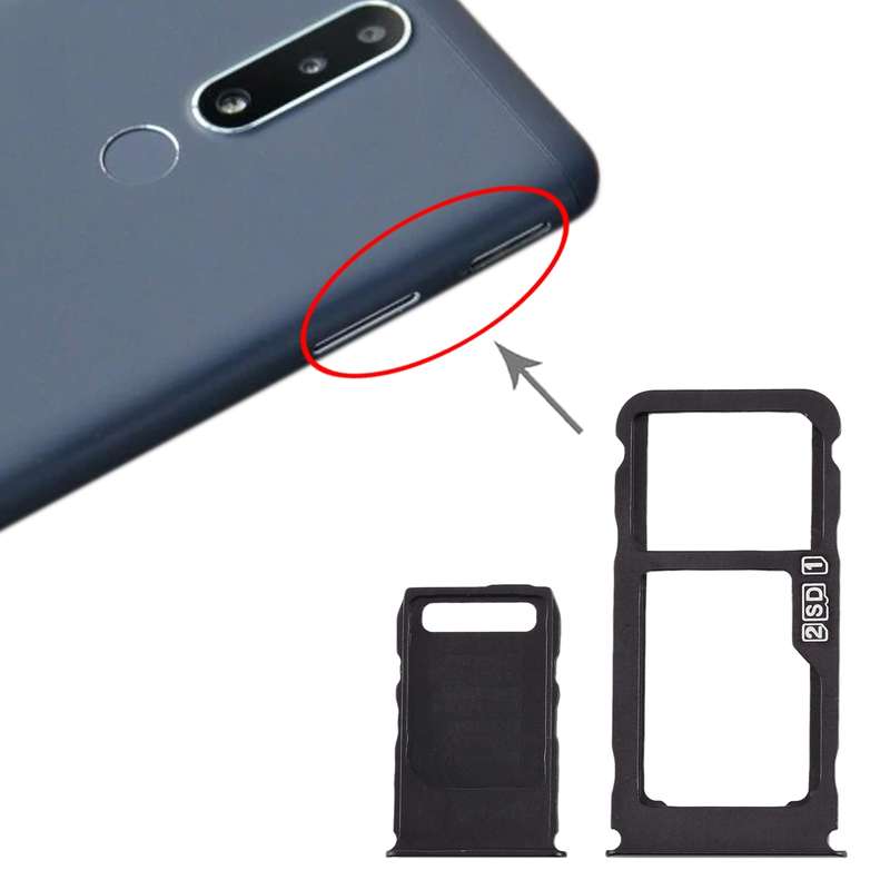 SIM Card Tray + SIM Card Tray + Micro SD Card Tray for Nokia 3.1 Plus (White)
