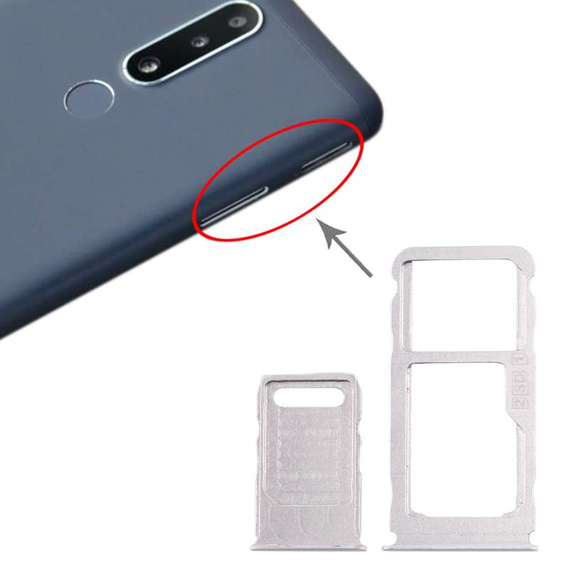 SIM Card Tray + SIM Card Tray + Micro SD Card Tray for Nokia 3.1 Plus (White)