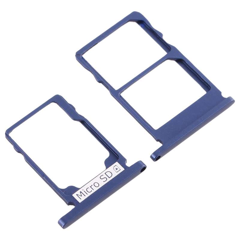 SIM Card Tray + SIM Card Tray + Micro SD Card Tray for Nokia 5.1 TA-1075 (Blue)