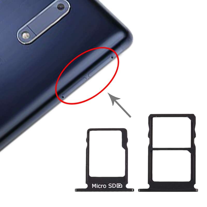 SIM Card Tray + SIM Card Tray + Micro SD Card Tray for Nokia 5 / N5 TA-1024 TA-1027 TA-1044 TA-1053