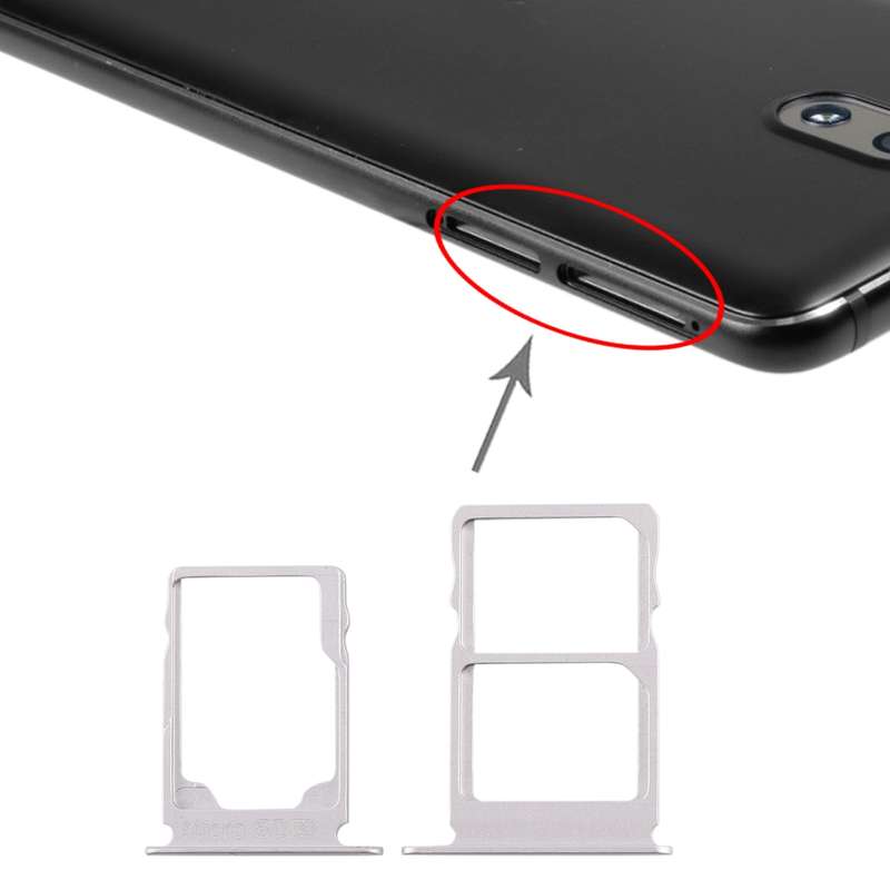 SIM Card Tray + SIM Card Tray + Micro SD Card Tray for Nokia 3.1 TA-1049 TA-1057 TA-1063 TA-1070 (Wh