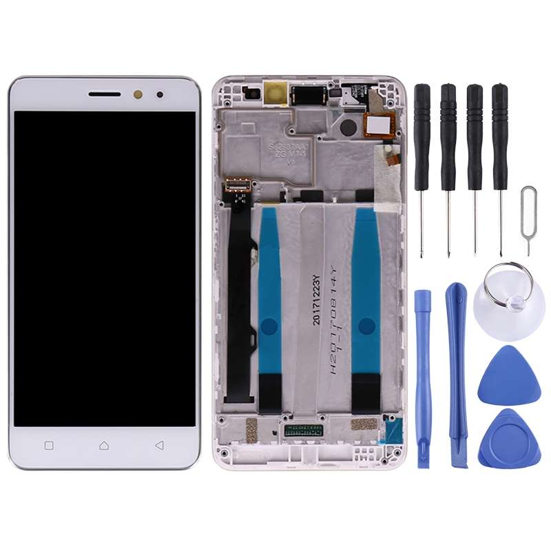 OEM LCD Screen for Lenovo K6 Power Digitizer Full Assembly with Frame (White)