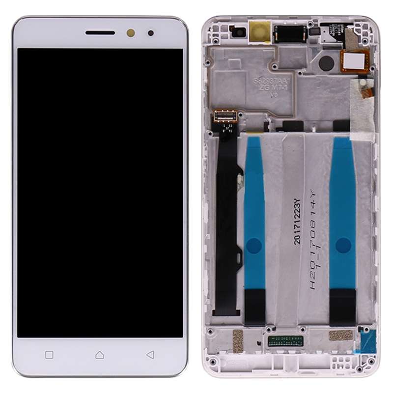 OEM LCD Screen for Lenovo K6 Power Digitizer Full Assembly with Frame (White)