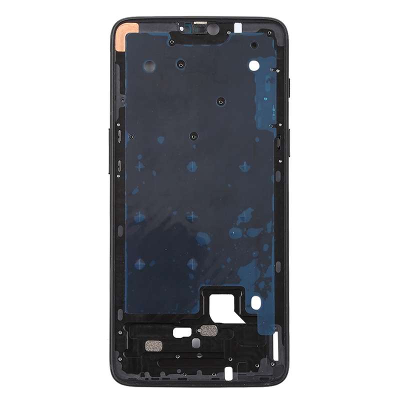 For OnePlus 6 Front Housing LCD Frame Bezel Plate with Side Keys (Frosted Black)
