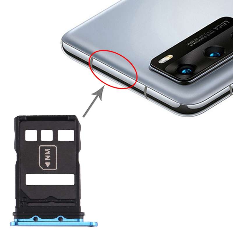 SIM Card Tray + NM Card Tray for Huawei P40 (Silver)