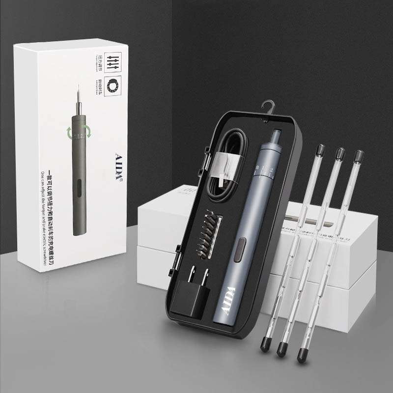 A-012 Rechargeable Lithium Battery Rechargeable Electric Drill Cordless Screwdriver Set with 8 Gear