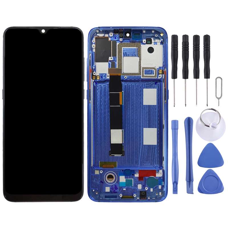 Original AMOLED LCD Screen for Xiaomi Mi 9 Digitizer Full Assembly with Frame(Blue)