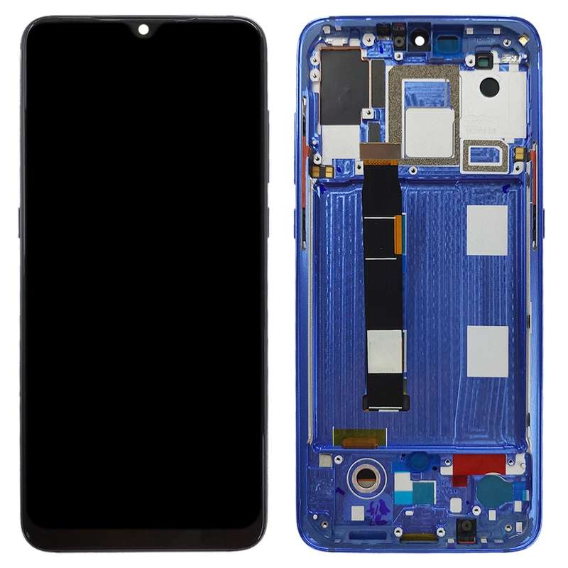 Original AMOLED LCD Screen for Xiaomi Mi 9 Digitizer Full Assembly with Frame(Blue)
