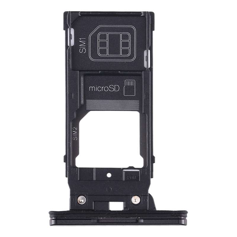 SIM Card Tray + SIM Card Tray + Micro SD Card Tray for Sony Xperia XZ2(Black)