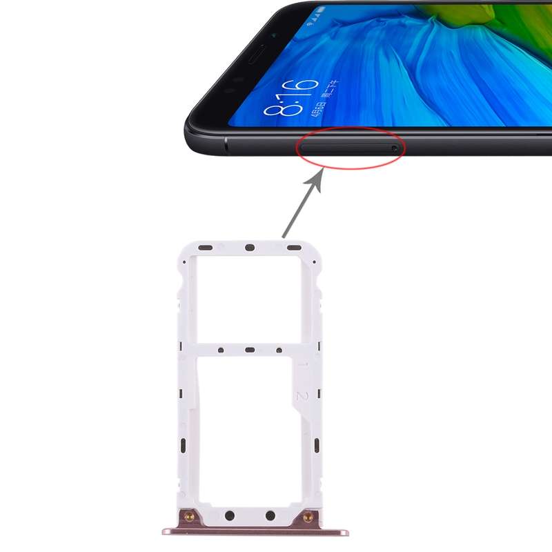 2 SIM Card Tray / Micro SD Card Tray for Xiaomi Redmi 5 Plus(Black)