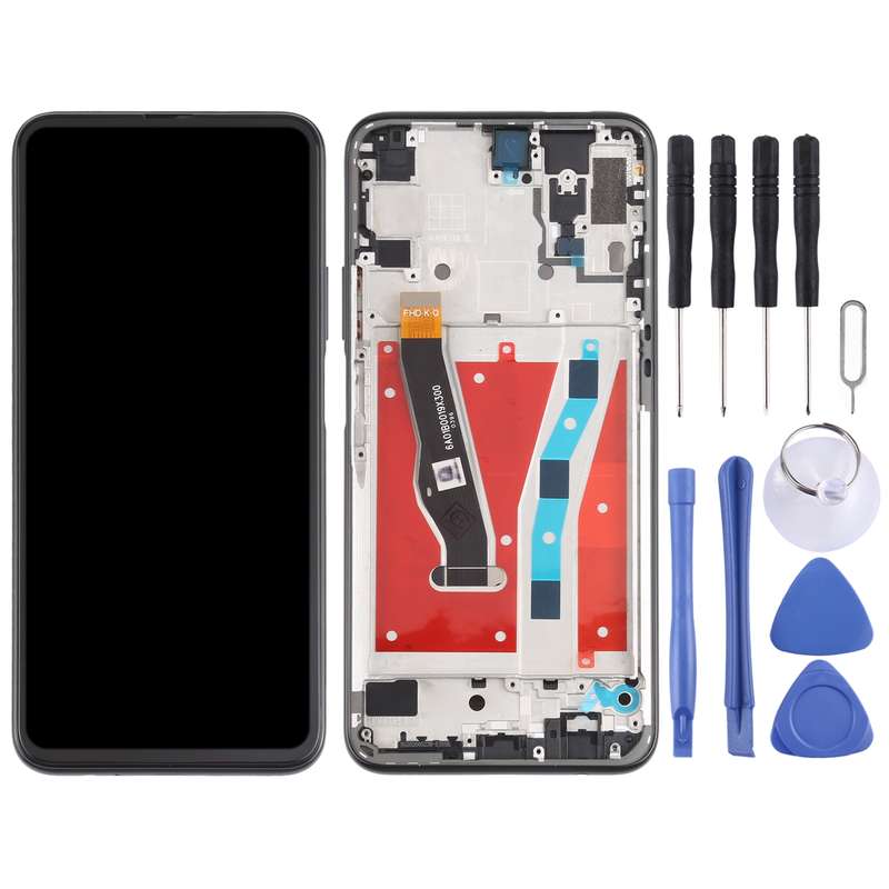 OEM LCD Screen for Huawei P smart Pro 2019 Digitizer Full Assembly with Frame(Silver)