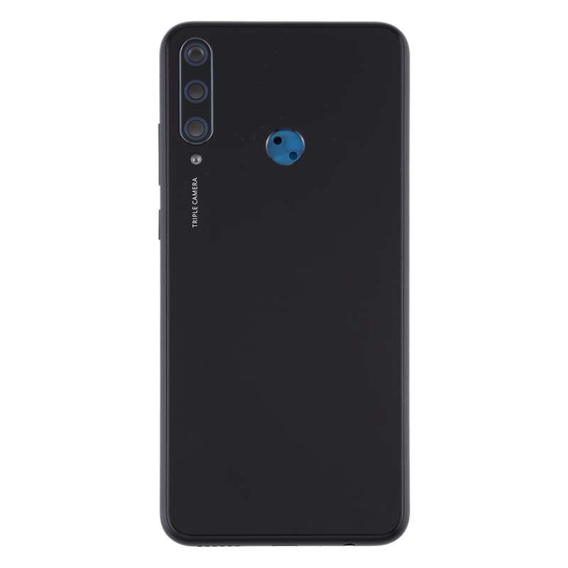 Original Battery Back Cover with Camera Lens Cover for Huawei Y6p(Black)