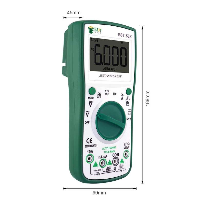 BEST BST-58X Multi-function Digital Multimeter Automatic Range Four Position Semi Backlight Display