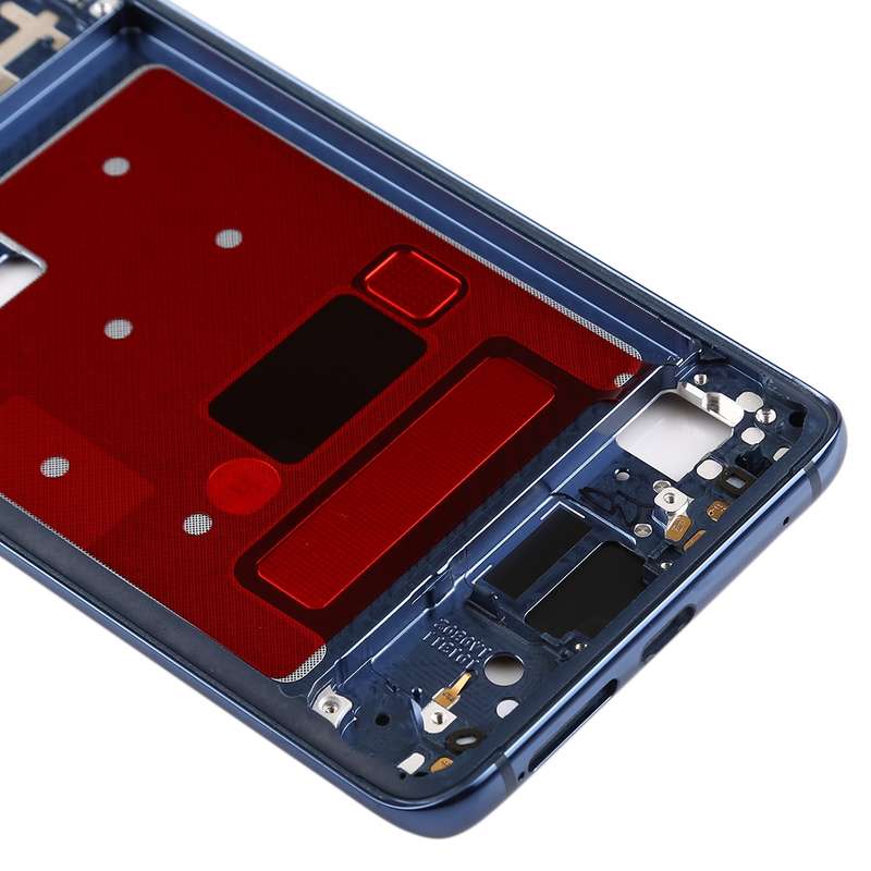 Front Housing LCD Frame Bezel Plate with Side Keys for Huawei Mate 20 Pro(Blue)