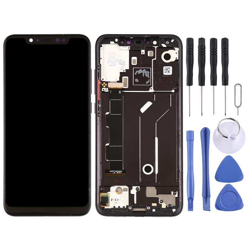 LCD Screen and Digitizer Full Assembly with Frame & Side Keys for Xiaomi Mi 8(Rose Gold)