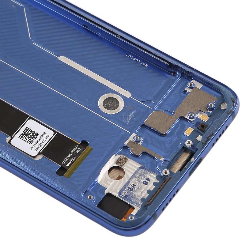 LCD Screen and Digitizer Full Assembly with Frame & Side Keys for Xiaomi Mi 8(Blue)