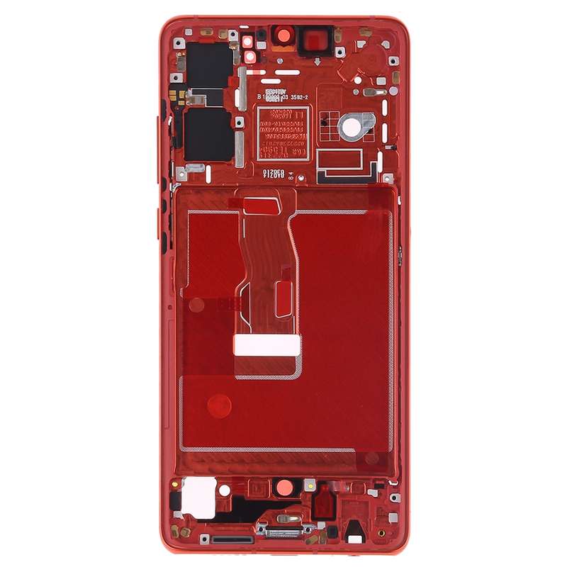 Front Housing LCD Frame Bezel Plate with Side Keys for Huawei P30(Orange)