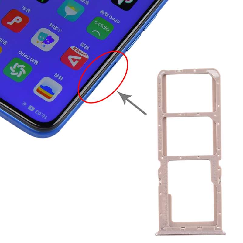 For OPPO A11x/A11/A9(2020)/A5(2020) SIM Card Tray + SIM Card Tray + Micro SD Card Tray (Black)
