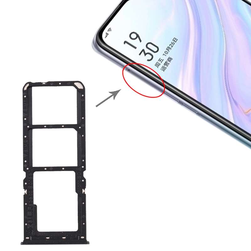 For OPPO A11 SIM Card Tray + SIM Card Tray + Micro SD Card Tray (Blue)