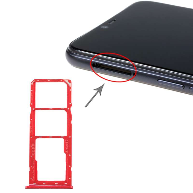 For Realme 2 SIM Card Tray + SIM Card Tray + Micro SD Card Tray (Black)