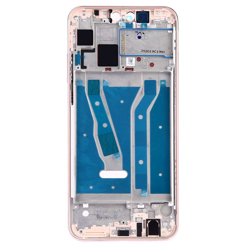 Front Housing LCD Frame Bezel Plate with Side Keys for Huawei Y9 (2019)(Pink)