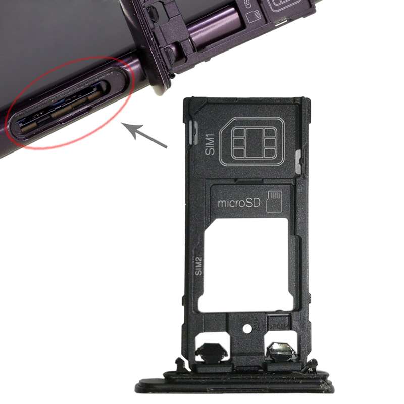 SIM1 Card Tray + SIM2 Card / Micro SD Card Tray for Sony Xperia XZ(Pink)