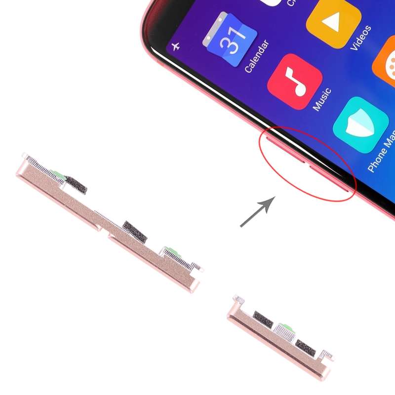 For OPPO R11s Side Keys(Black)