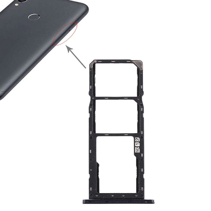 SIM Card Tray + SIM Card Tray + Micro SD Card Tray for Asus Zenfone Max Pro (M1) ZB601KL ZB602KL(Bla
