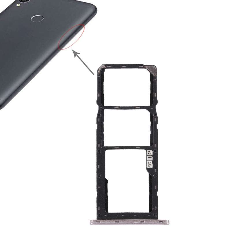 SIM Card Tray + SIM Card Tray + Micro SD Card Tray for Asus Zenfone Max Pro (M1) ZB601KL ZB602KL(Bla