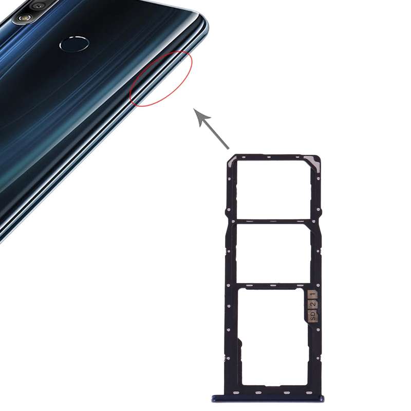 SIM Card Tray + SIM Card Tray + Micro SD Card Tray for Asus ZenFone Max Pro (M2) ZB631KL(Black)